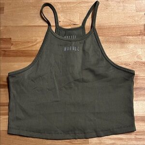 NOBULL Dark Green Ribbed Tank Top